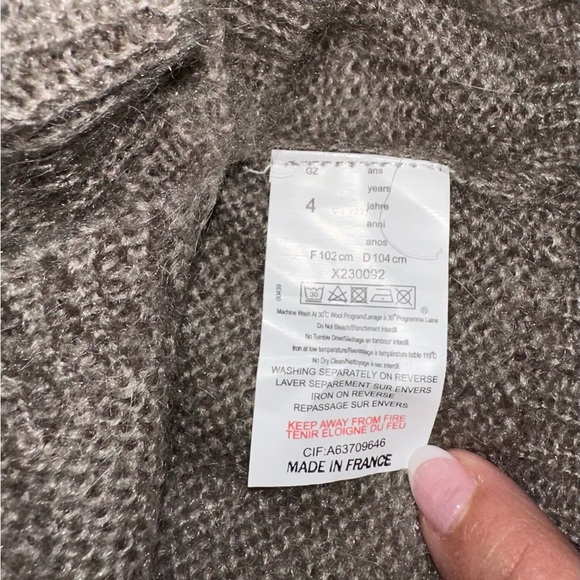 IKKS Girls Light Brown Elbow Patch V neck Knit Sweater & Skirt Set - Picture 12 of 12